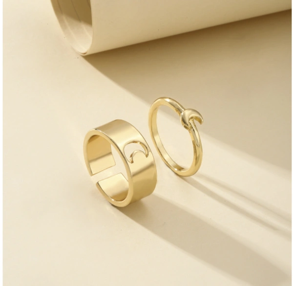 Couple ring set moon